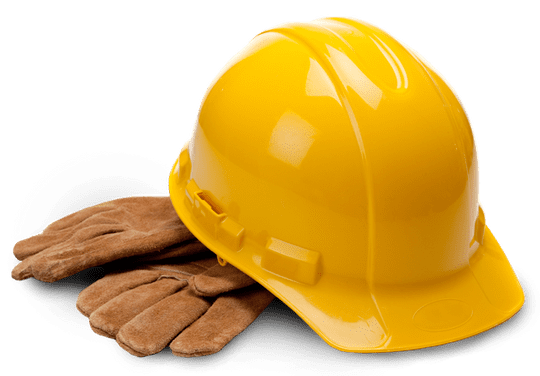 WISA Bautechnik GmbH gelber Helm liegt auf braunen Handschuhen